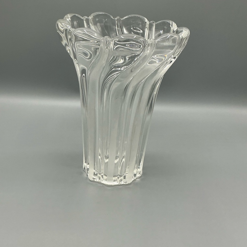 Mikasa Crystal and Peppermint Frosted Vase